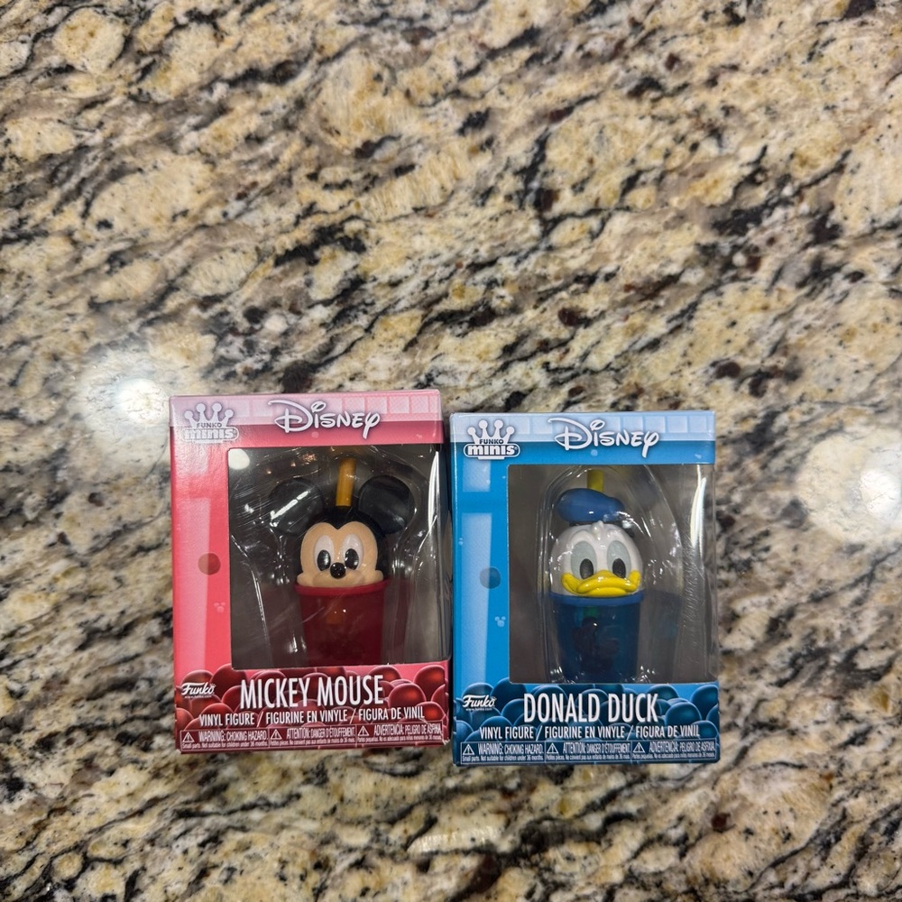 Disney Mickey Mouse Red and Donald Duck Blue Bobs Figures